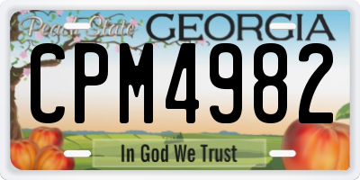 GA license plate CPM4982