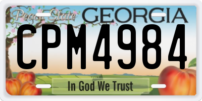 GA license plate CPM4984