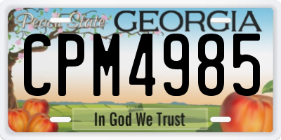 GA license plate CPM4985