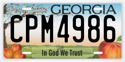GA license plate CPM4986