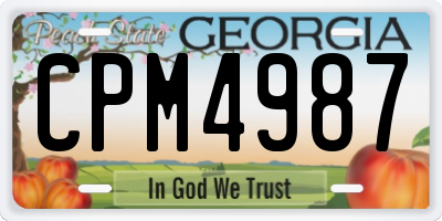 GA license plate CPM4987