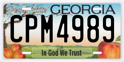 GA license plate CPM4989