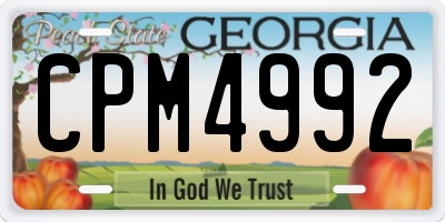 GA license plate CPM4992