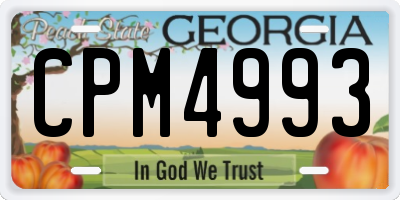 GA license plate CPM4993