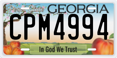 GA license plate CPM4994