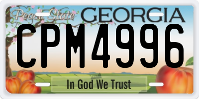 GA license plate CPM4996