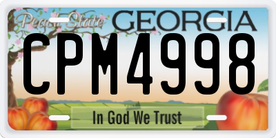 GA license plate CPM4998