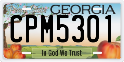 GA license plate CPM5301