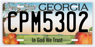GA license plate CPM5302