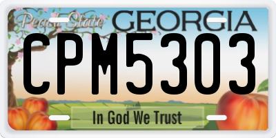 GA license plate CPM5303