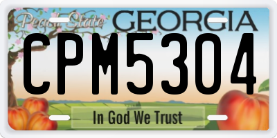 GA license plate CPM5304