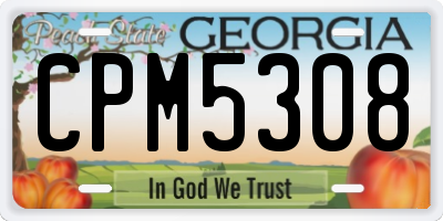 GA license plate CPM5308