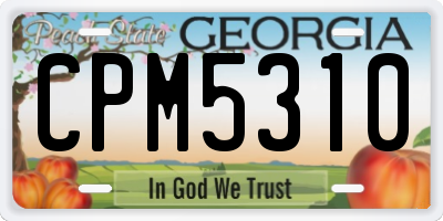 GA license plate CPM5310