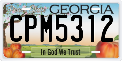 GA license plate CPM5312