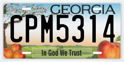 GA license plate CPM5314