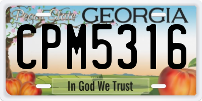 GA license plate CPM5316