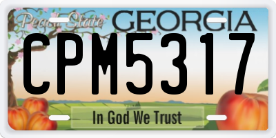 GA license plate CPM5317