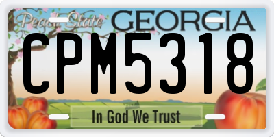 GA license plate CPM5318