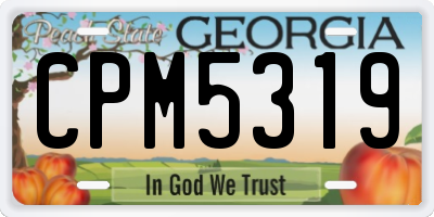GA license plate CPM5319