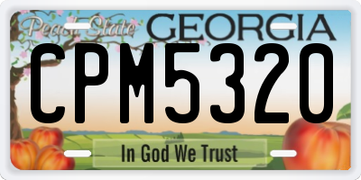 GA license plate CPM5320