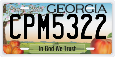 GA license plate CPM5322