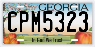 GA license plate CPM5323