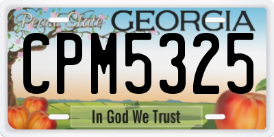 GA license plate CPM5325