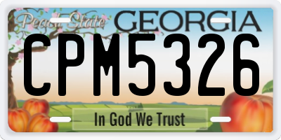 GA license plate CPM5326