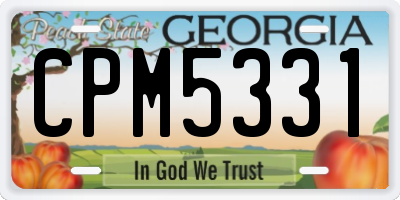 GA license plate CPM5331