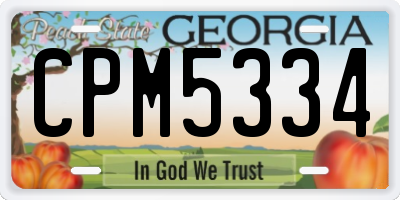 GA license plate CPM5334