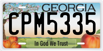 GA license plate CPM5335