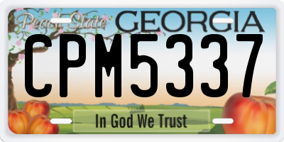 GA license plate CPM5337
