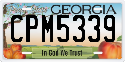 GA license plate CPM5339