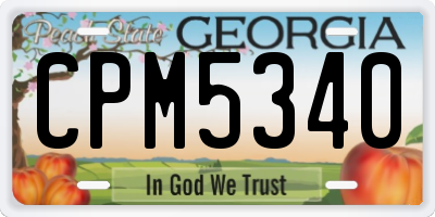 GA license plate CPM5340