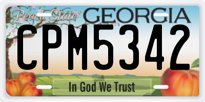 GA license plate CPM5342