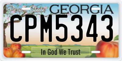GA license plate CPM5343