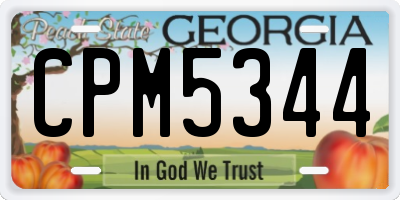 GA license plate CPM5344
