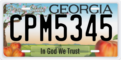 GA license plate CPM5345