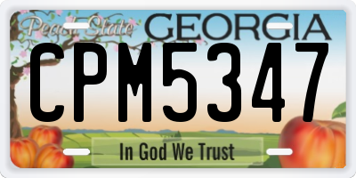GA license plate CPM5347