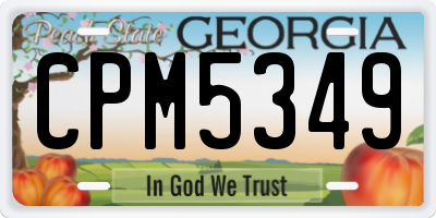 GA license plate CPM5349