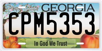 GA license plate CPM5353