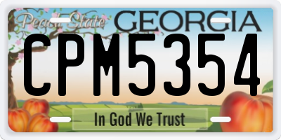 GA license plate CPM5354