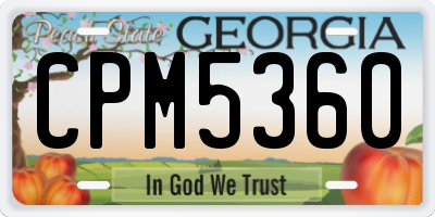 GA license plate CPM5360