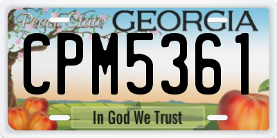 GA license plate CPM5361