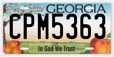 GA license plate CPM5363