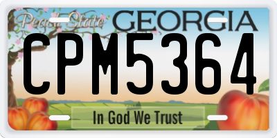 GA license plate CPM5364