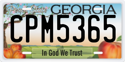 GA license plate CPM5365