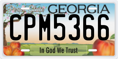 GA license plate CPM5366