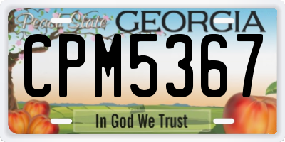 GA license plate CPM5367