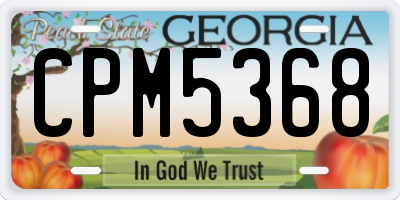 GA license plate CPM5368